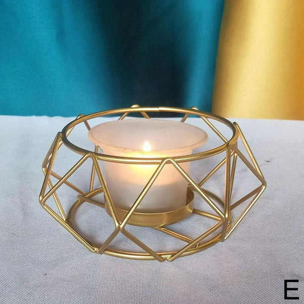 Wall Hanging 3D Tea Light Candle Holder Stand for Home Church Wedding_Black